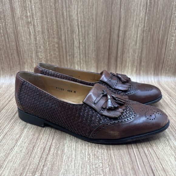Mezlan COZUMEL Cognac Brown Tassel Woven Men's Size 9 M Dress Shoe Loafer - Picture 1 of 9